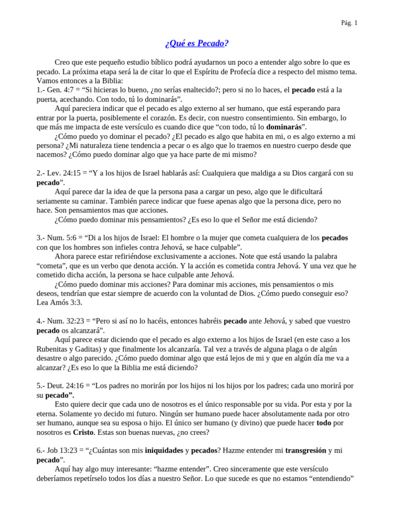 Entendiendo el Pecado en la Biblia | PDF | Pecado | Cristo (título)