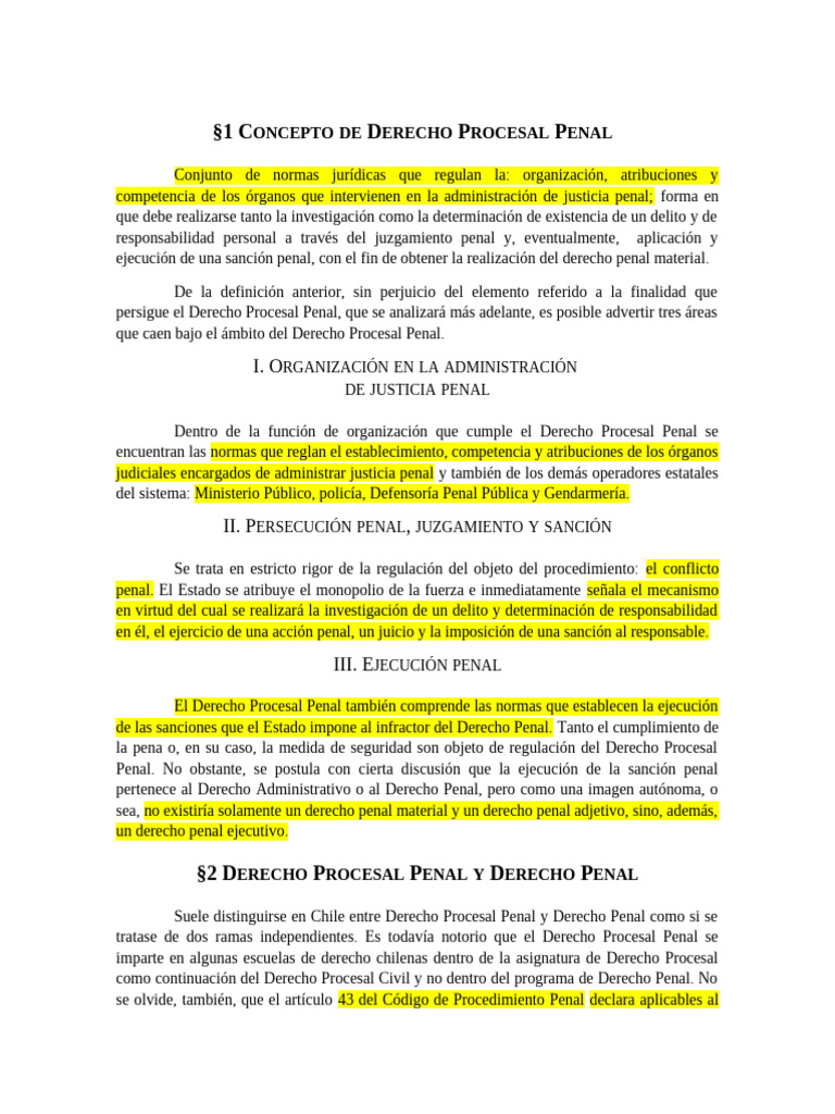 1 - Concepto de Derecho Procesal Penal | PDF | Derecho penal | Ley procesal