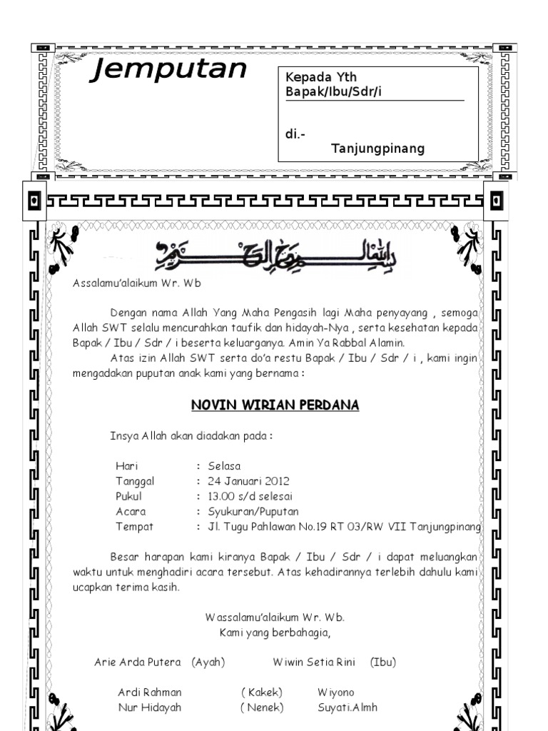 4600 Koleksi Contoh Gambar Undangan Aqiqah Terbaru