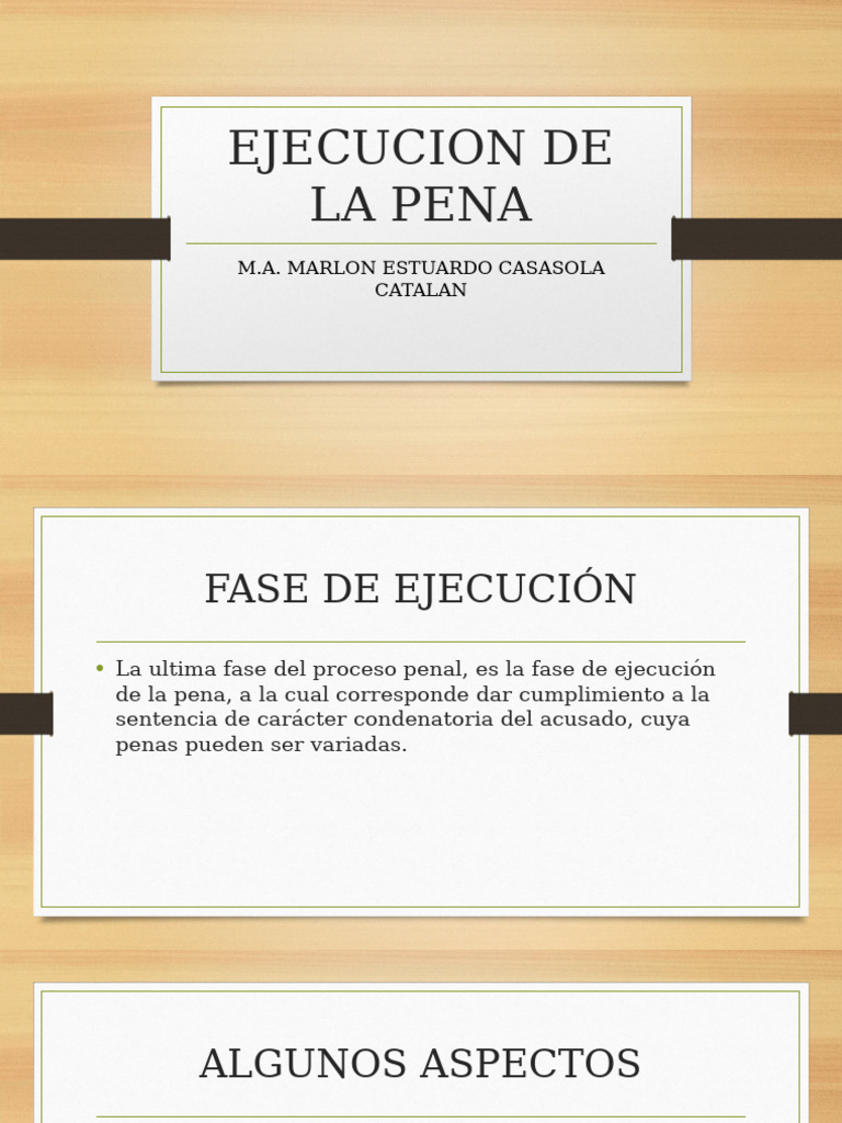 Ejecucion de La Pena | PDF | Sentencia (ley) | Castigos