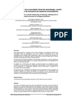 Conformación de Una Comunidad Virtual de Aprendizaje A Partir de Un Proceso de Formación de Maes