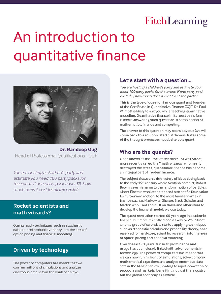 Introduction to Quantitative Finance | PDF | Mathematical Finance ...