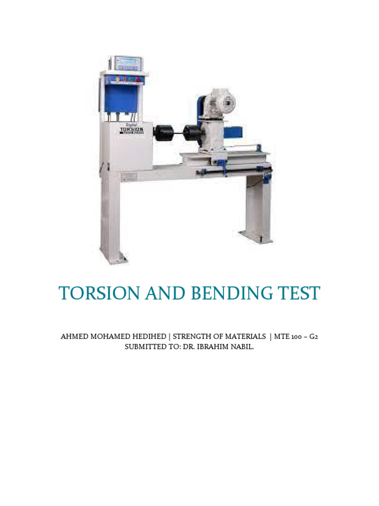 Torsion and Bending Test Overview | PDF | Fracture | Strength Of Materials