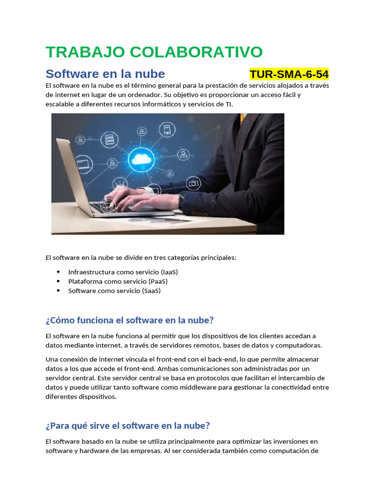 Software en La Nube | PDF | Computación en la nube | Servidor (Computación)