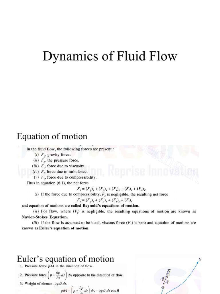 Dynamics of Fluid Flow | PDF