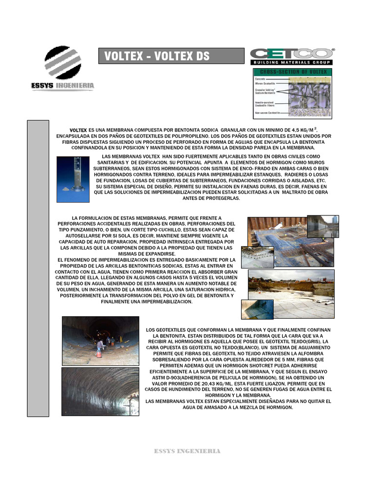 Impermeabilización Hormigón con Membranas Voltex | PDF | Hormigón ...