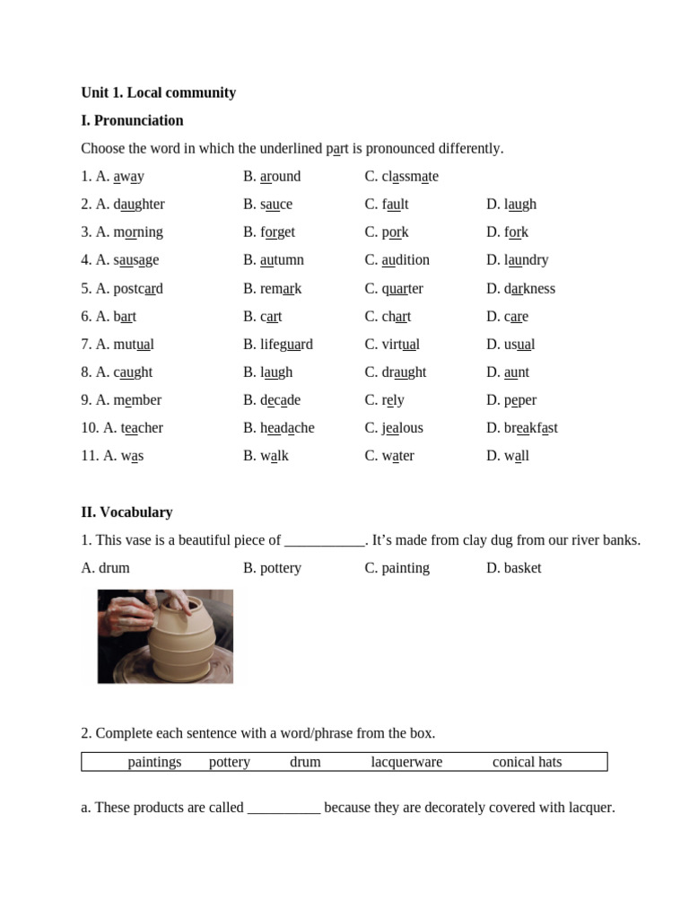 Local Community Language Exercises | PDF