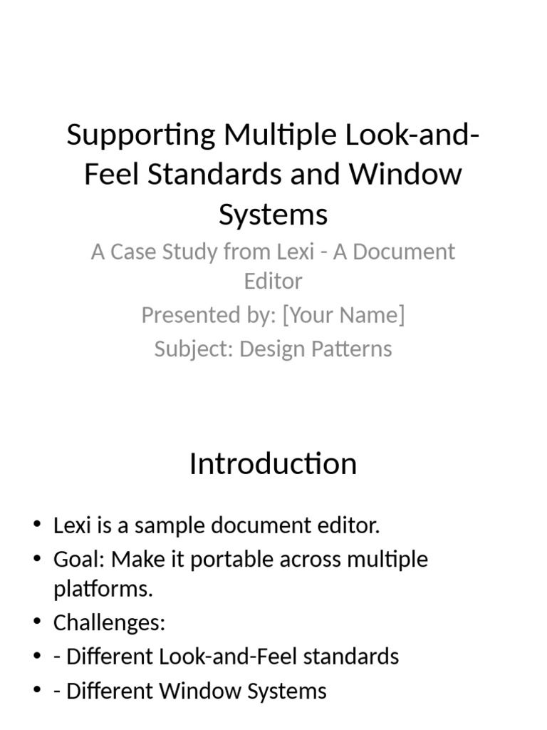 Supporting Look and Feel and Window Systems | PDF | User Interface ...