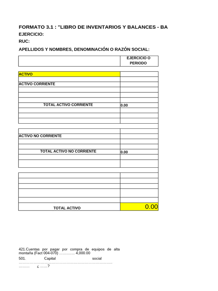 Formatos Contables: Inventarios y Balances | PDF | Contabilidad | Bancos