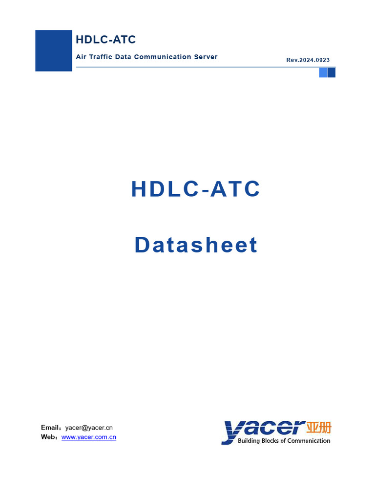 HDLC-ATC Air Traffic Server Datasheet | PDF | Port (Computer Networking ...