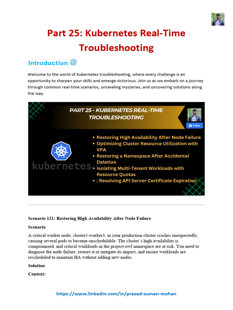 Kubernetes Real-Time Troubleshooting Guide | PDF | Software Engineering ...