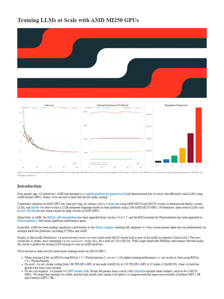 AMD MI250 GPUs for LLM Training Performance | PDF | Graphics Processing ...