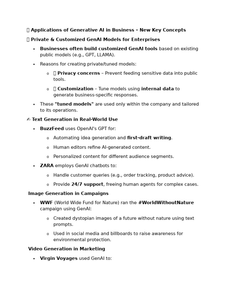 Generative AI Applications in Business | PDF | Artificial Intelligence ...