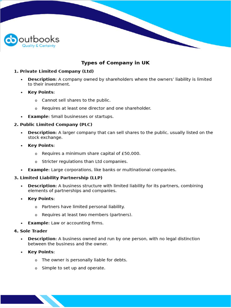 Types of Company in UK 4 | PDF | Limited Liability Partnership ...