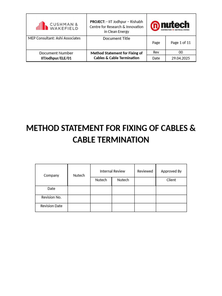 01-Cable & Cable Termination | PDF | Manufactured Goods
