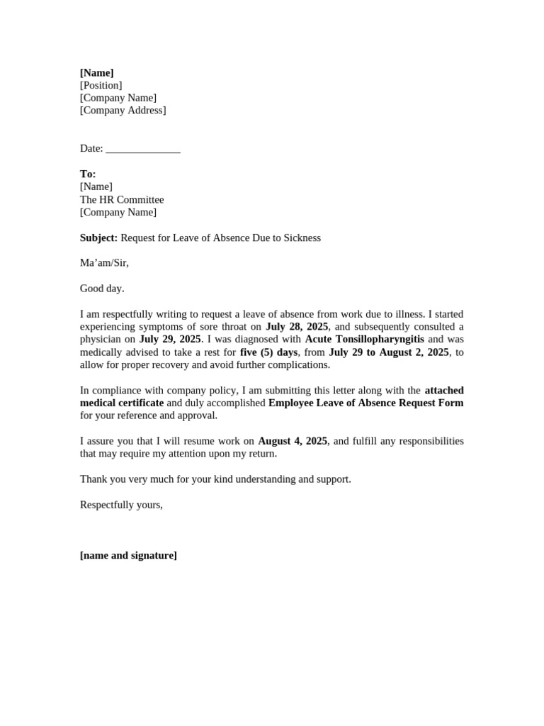 Request Letter LOA | PDF