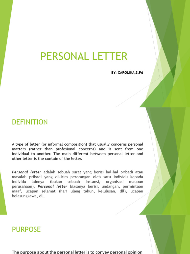 Defining Personal Letters | PDF
