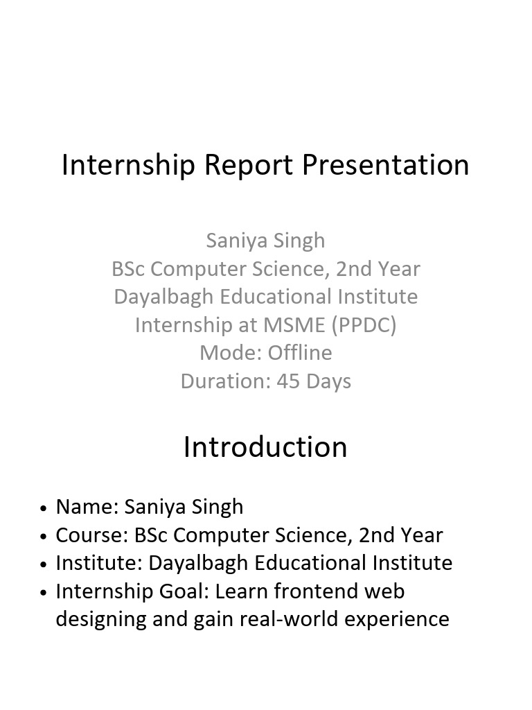 MSME Internship Presentation Saniya Singh - PPTX 20250730 102149 0000 | PDF