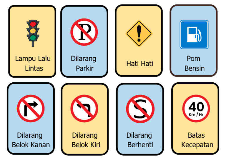 Rambu Lalu Lintas Kartu Pengingat Biru Kuning Merah Ilustratif.pdf | PDF