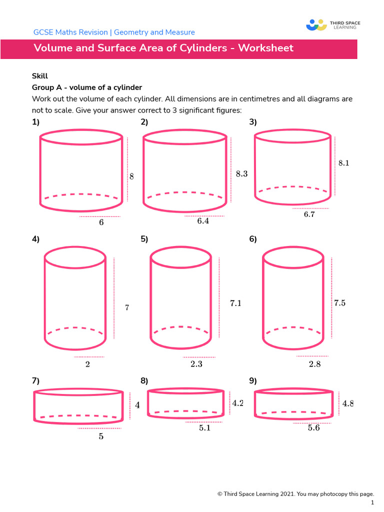 Third Space Learning Volume and Surface Area of Cylinders GCSE ...