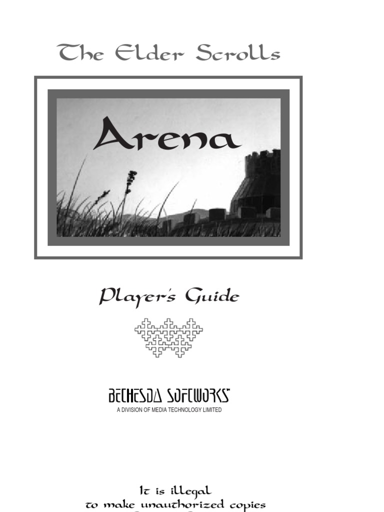 The Elder Scrolls Arena Player's Guide PDF Copyright Infringement