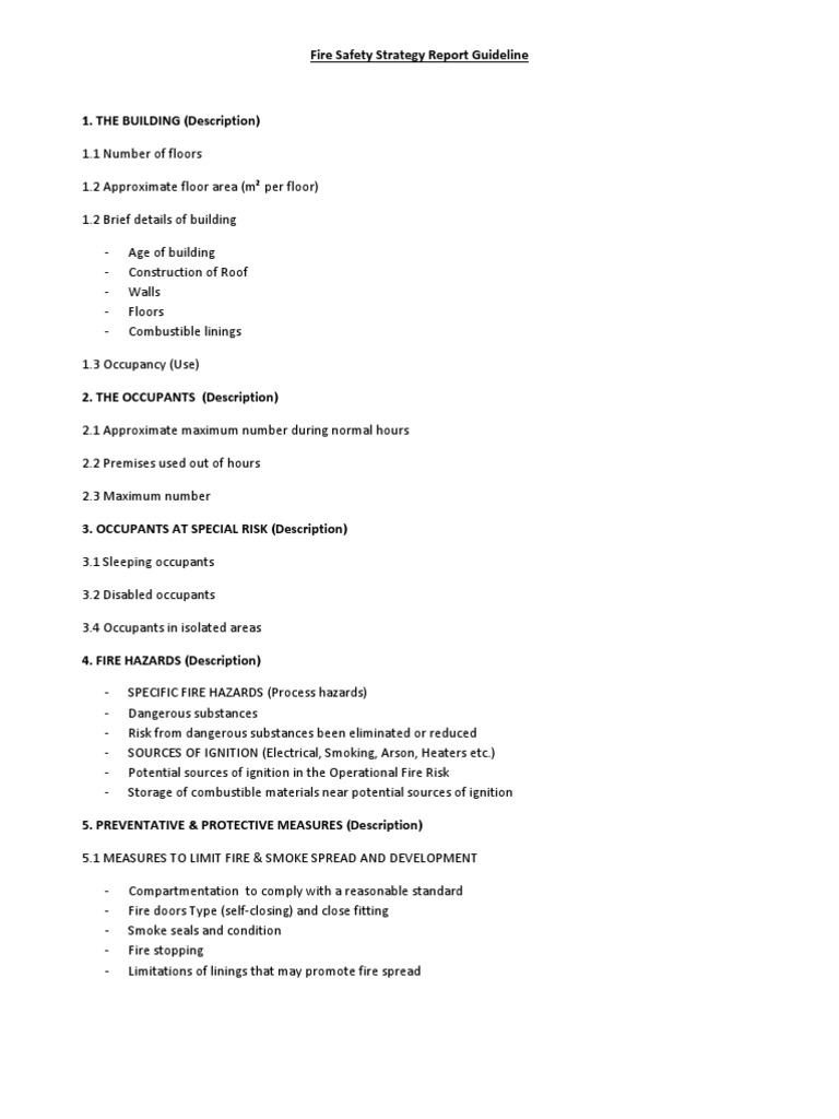 Fire Safety Strategy Guidelines | PDF