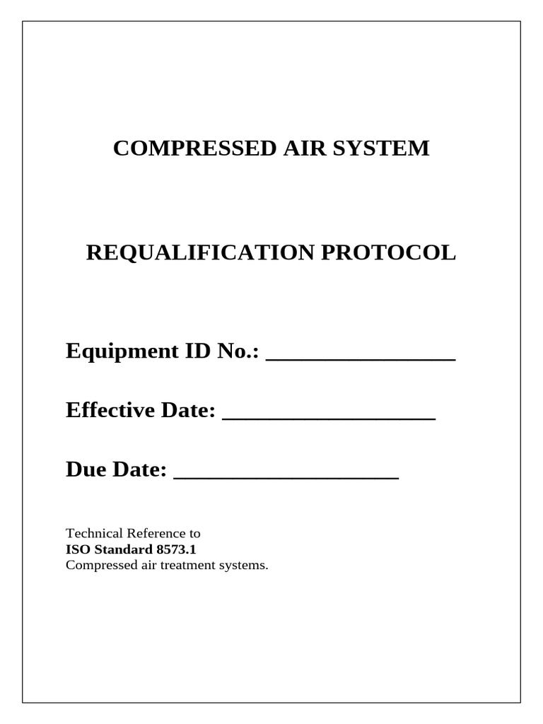 Compressed Air System Validation Protocol | PDF | Filtration | Flow ...