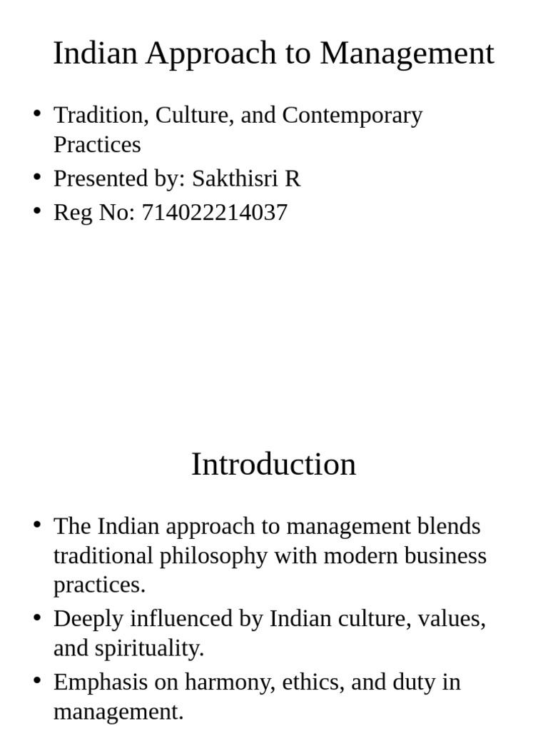 Indian Approach To Management | PDF | Spirituality | Leadership