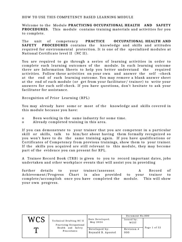 Occupational Health and Safety Training | PDF | Occupational Safety And ...