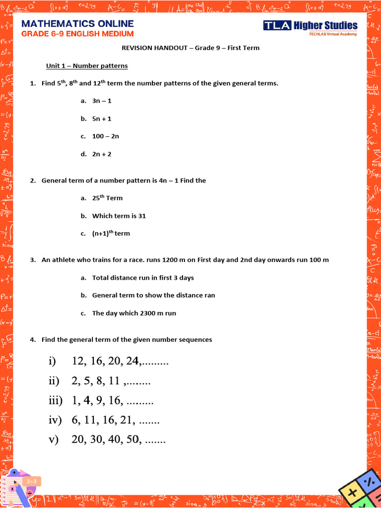 Grade 9 Mathematics Revision Guide | PDF | Numbers | Elementary Mathematics