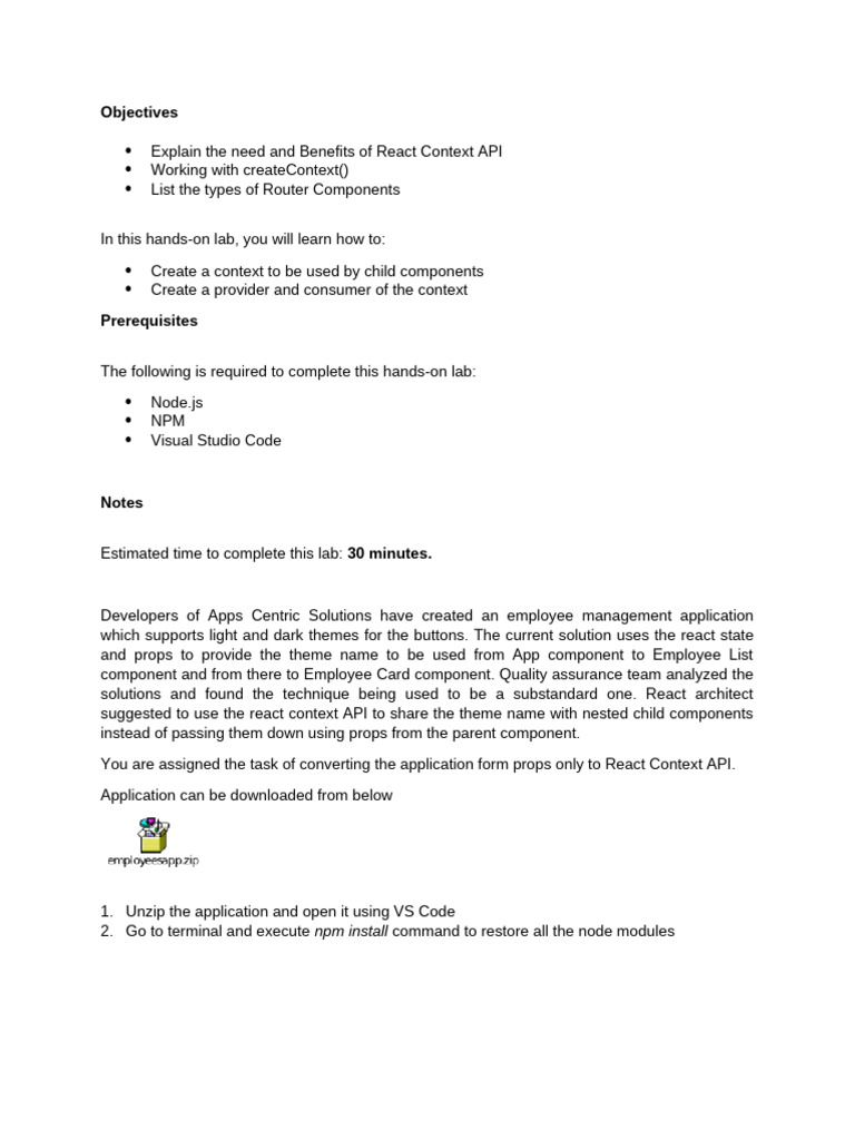 Implementing React Context API for Theming | PDF | Software Development ...
