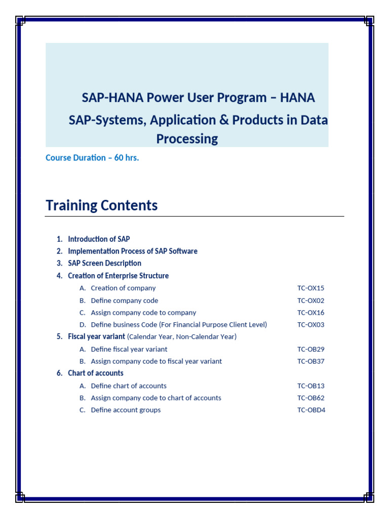 SAP - HANA Power User Program | PDF | Accounts Payable | Computing