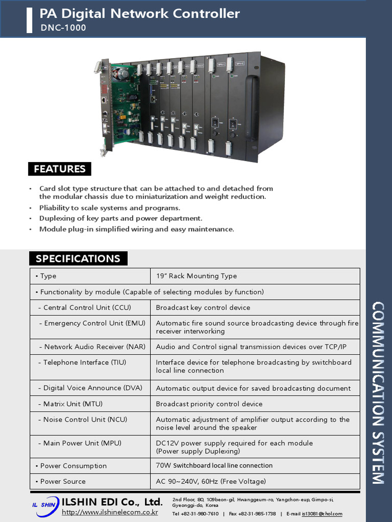 PA Digital Network Controller DNC-1000 | PDF