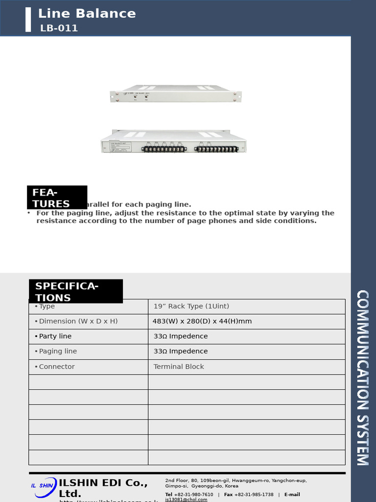 Line Balance Lb-011 | PDF