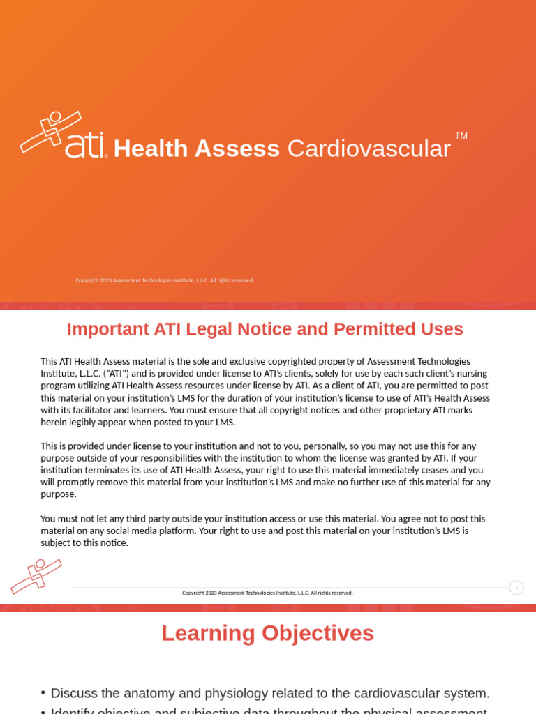 Cardiovascular Assessment Guide | PDF | Heart | Heart Valve