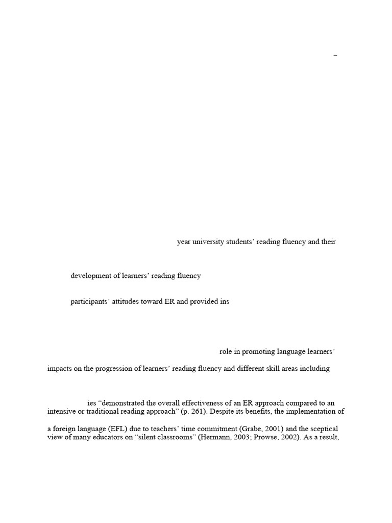 Online Extensive Reading in EFL Context | PDF | Fluency | Learning