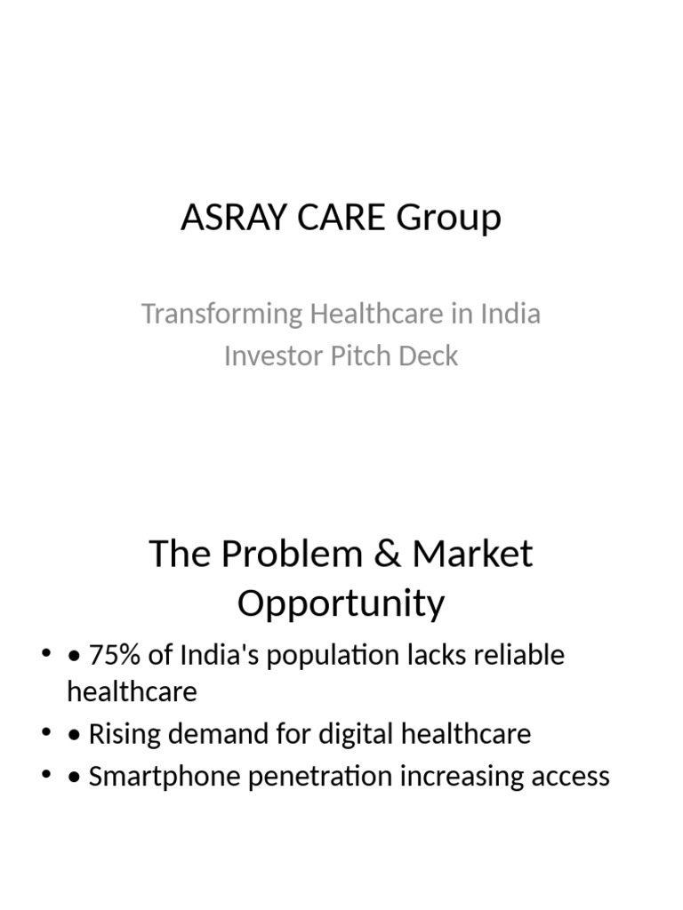 ASRAY CARE: Revolutionizing Indian Healthcare | PDF