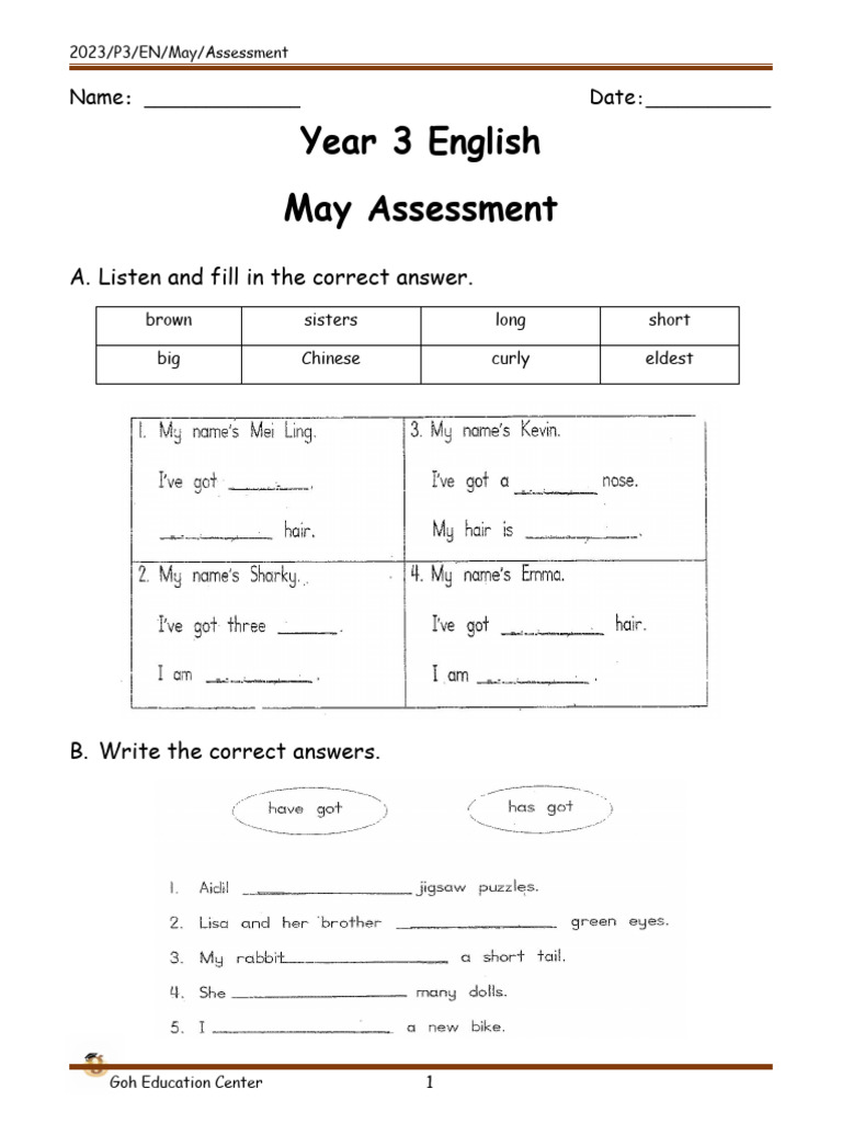 2023 P3 EN May Exam | PDF