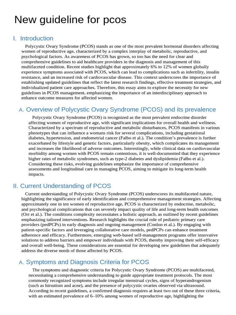 New Guideline For Pcos | PDF | Polycystic Ovary Syndrome | Health Sciences