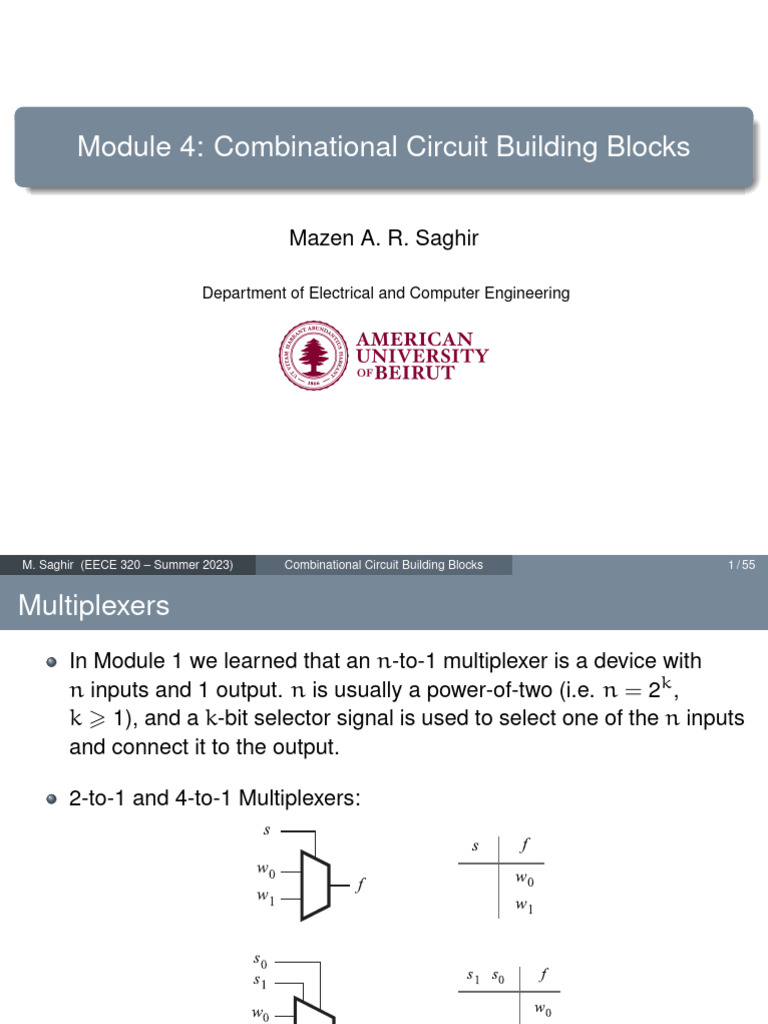 Combinational Circuit Building Blocks | PDF | Digital Electronics ...