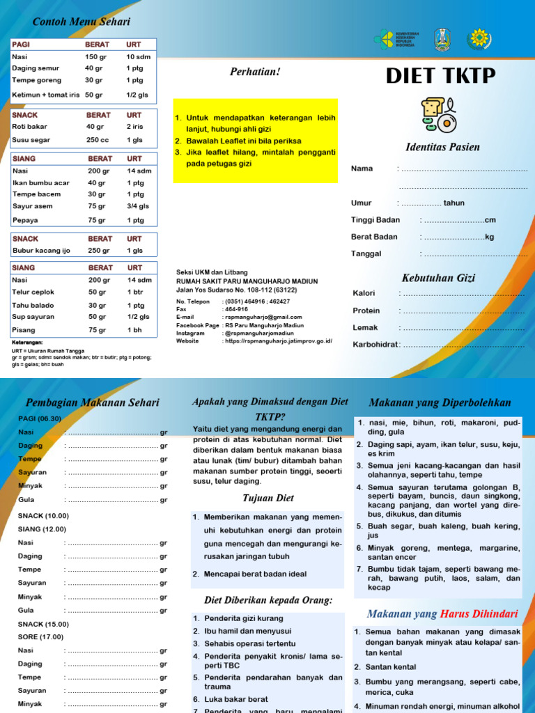 Leaflet Diet TKTP Kemenkes | PDF