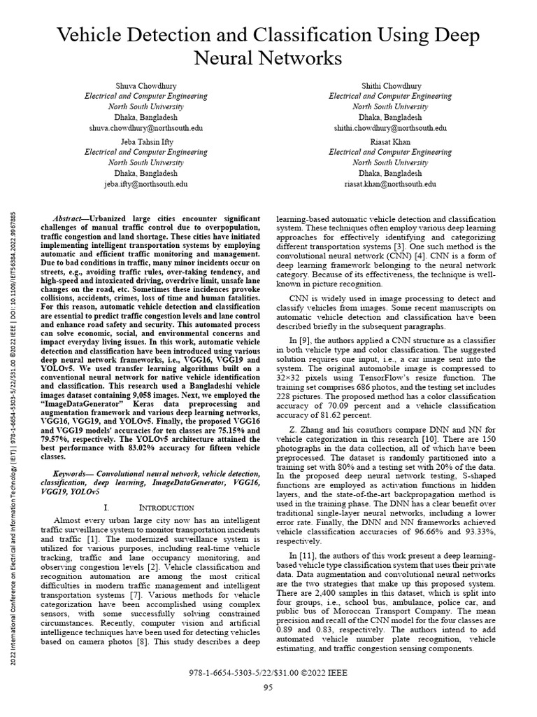 Vehicle Detection with Deep Learning | PDF | Deep Learning | Learning