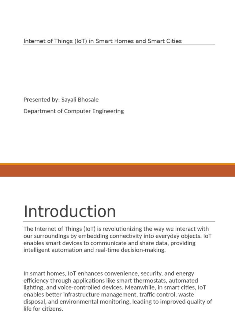 IoT Smart Homes Cities Presentation Saya | PDF | Internet Of Things ...