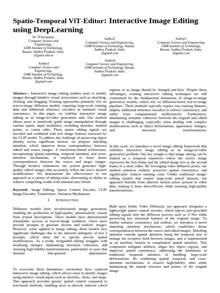 Interactive Image Editing via Video Diffusion | PDF | Deep Learning ...