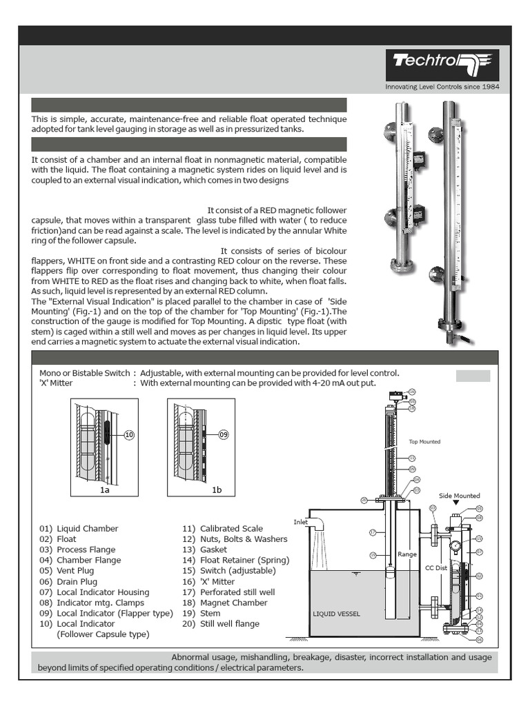 7.1 Level Gauge Operation & Maintance Manual | PDF | Pipe (Fluid ...