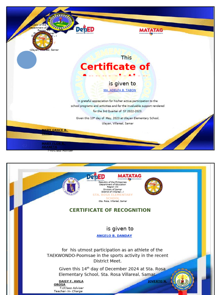Certificates of Recognition and Awards | PDF
