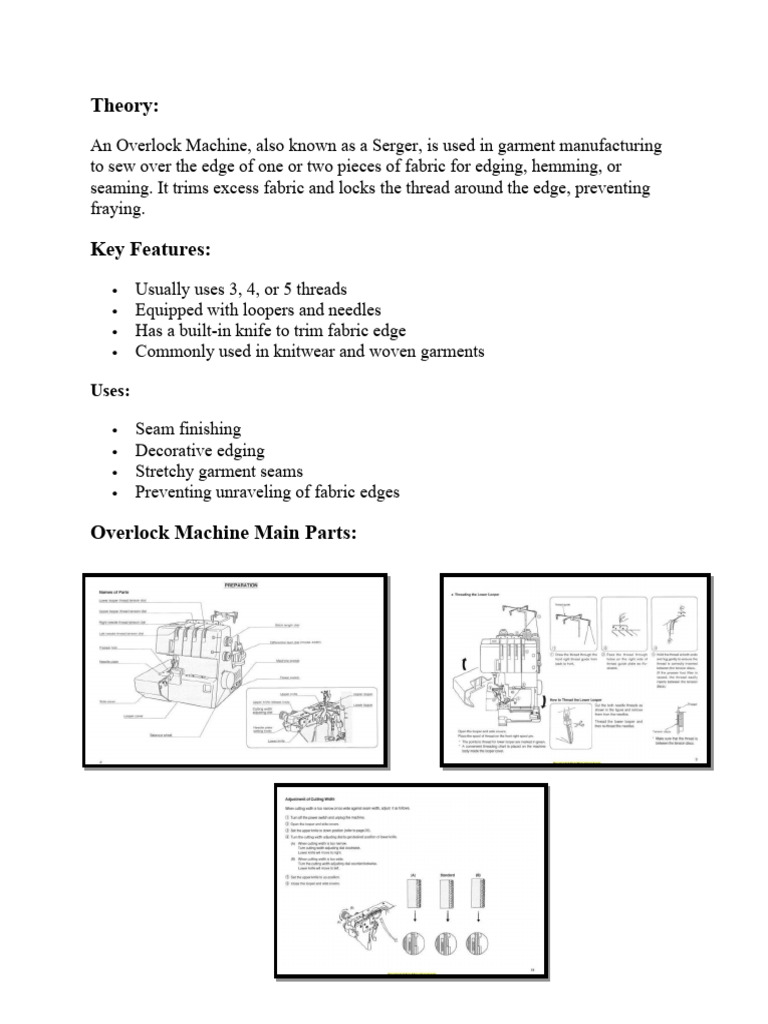 Overlock Machine Maintenance Guide | PDF | Seam (Sewing) | Textile Arts