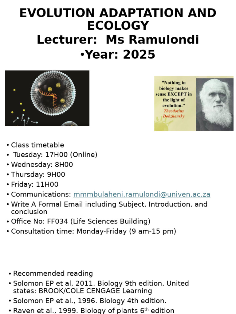 Evolution, Adaptation, and Ecology Course | PDF | Dominance (Genetics ...