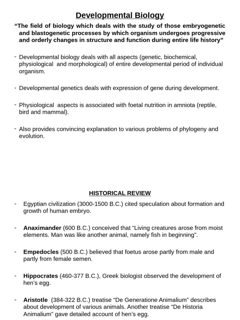 Historical Insights in Developmental Biology | PDF | Cell Signaling ...