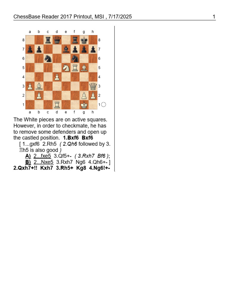 ChessBase Reader 2017 Analysis Guide | PDF